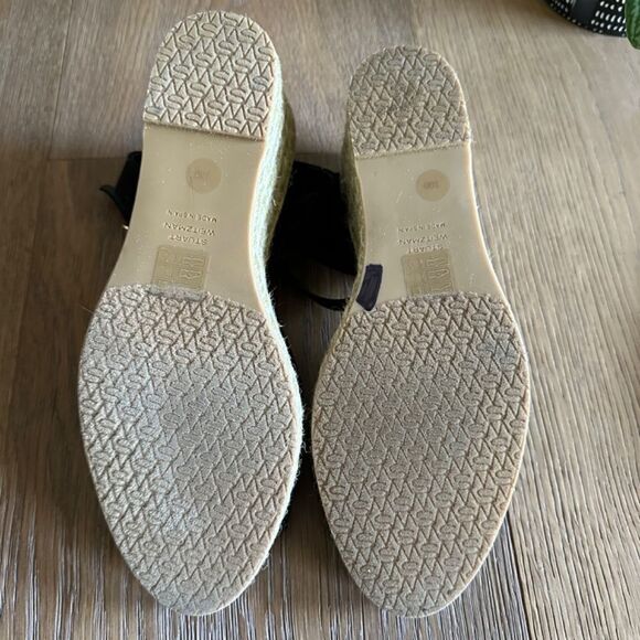 Stuart Weitzman Tia Espadrille Wedge Sandal in Black - Picture 16 of 17